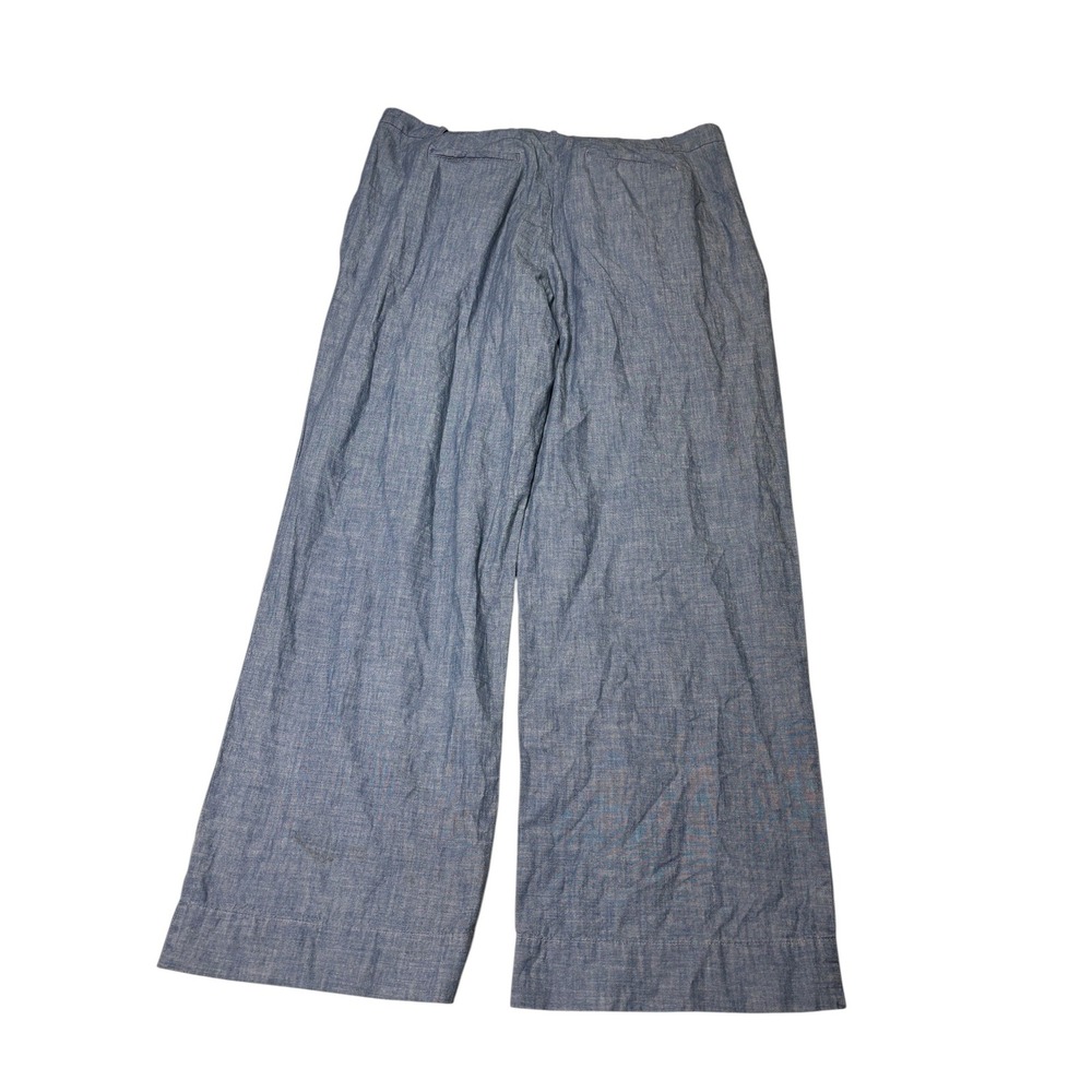 NWT Lauren Ralph Lauren Woman 16W W40 L32 Blue Chambray Wide Leg Pleated Pants - Picture 6 of 12